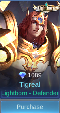 Lightborn - Defender Tigreal skin card