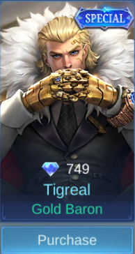 Gold Baron Tigreal skin card