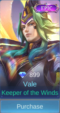 Keeper of the Winds Vale skin card in-game