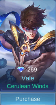 Cerulean Winds Vale skin card in-game