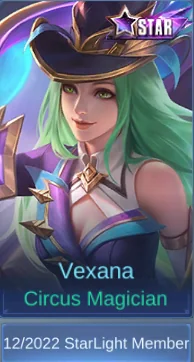 Circus Magician Vexana skin card in-game