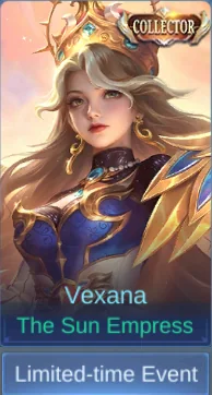 The Sun Empress Vexana skin card in-game