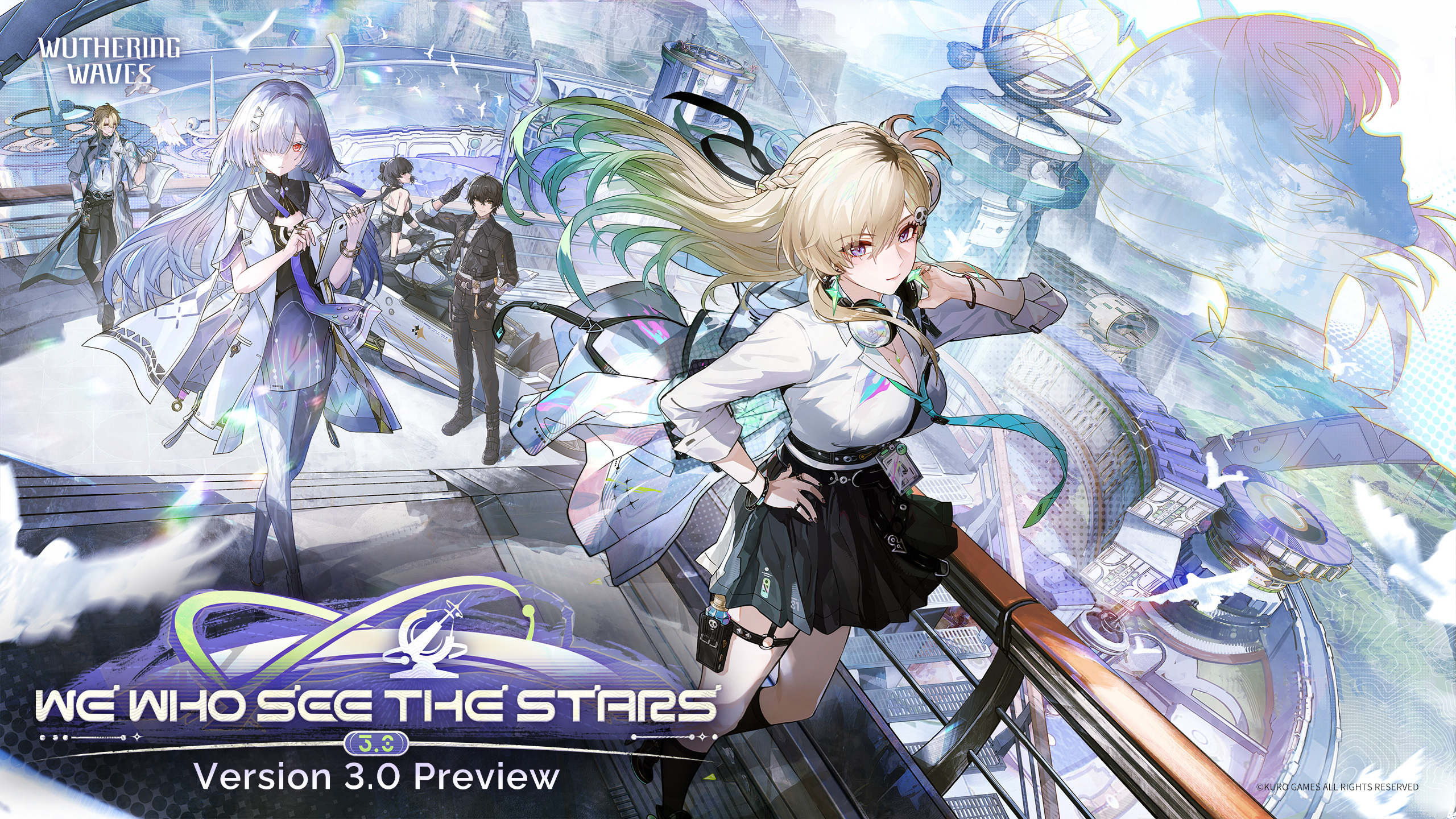 Official Wuthering Waves Version 3.0 key art featuring the Lahai-Roi cast