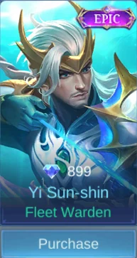 Fleet Warden Yi Sun-shin skin card in-game