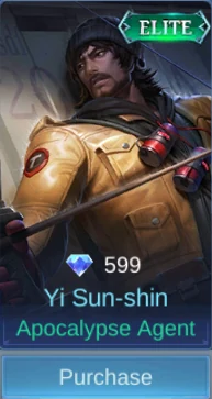 Apocalypse Agent Yi Sun-shin skin card in-game