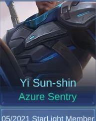 Azure Sentry Yi Sun-shin skin card in-game