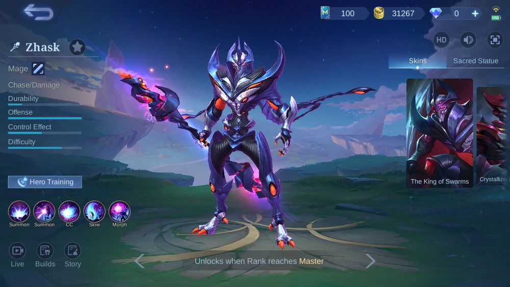 Zhask Mage hero profile in MLBB
