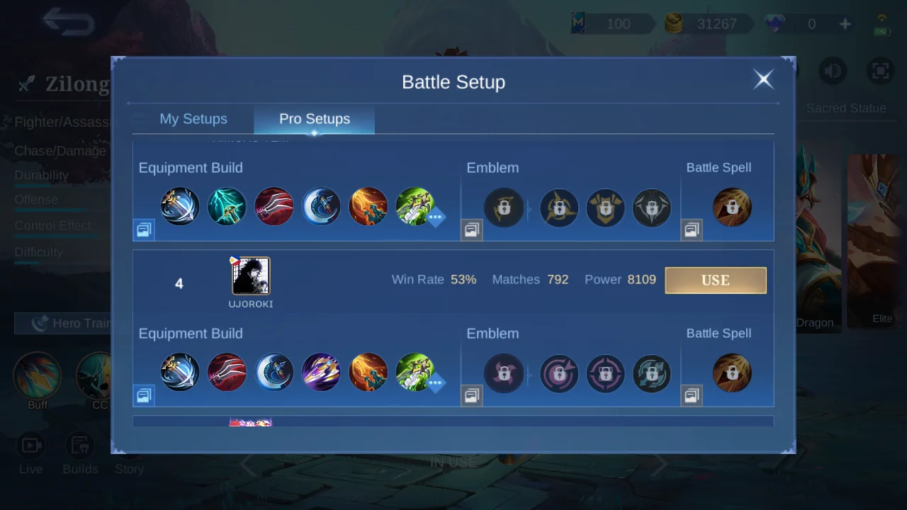 Zilong Pro Setup rank 4