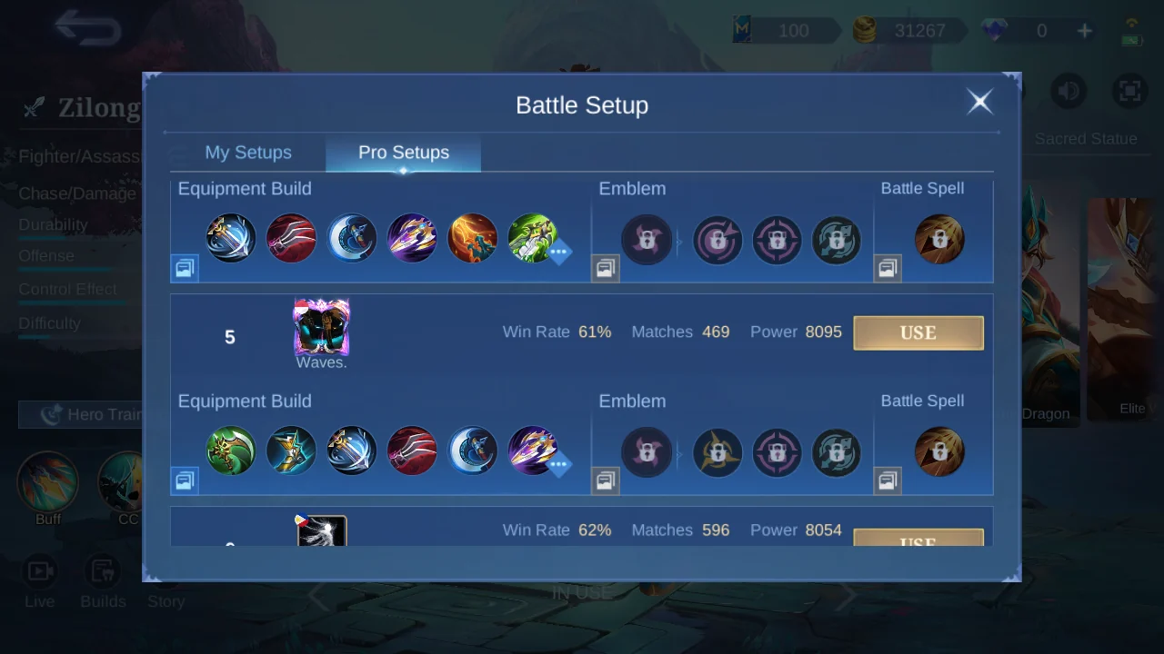 Zilong Pro Setup rank 5