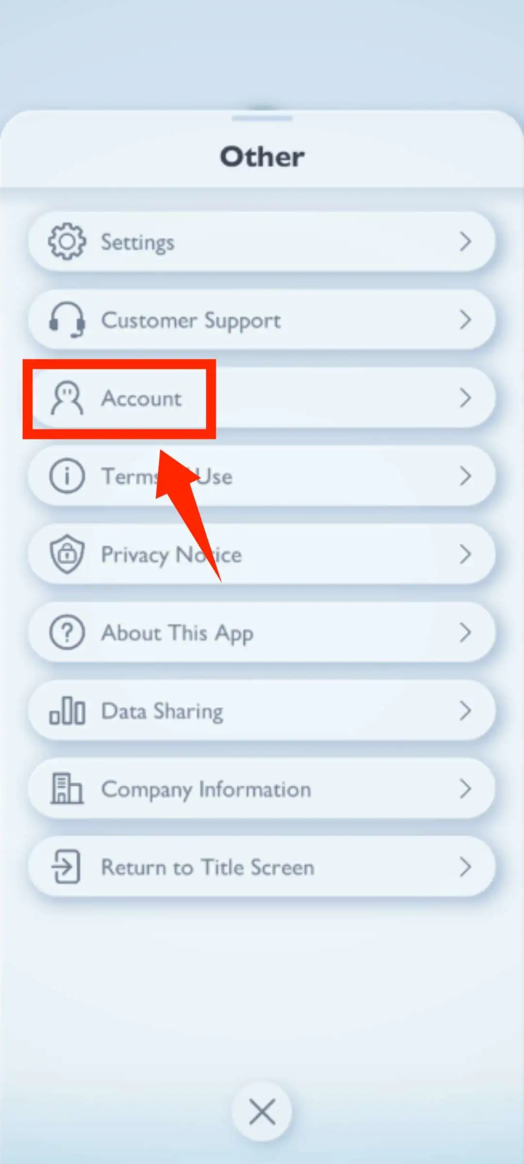 Pokémon TCG Pocket Account button location