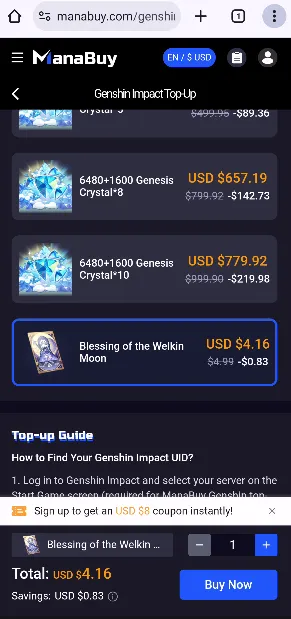 genshin impact top up