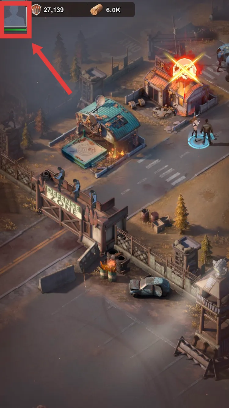 Last Z Survival Shooter avatar button in top left corner