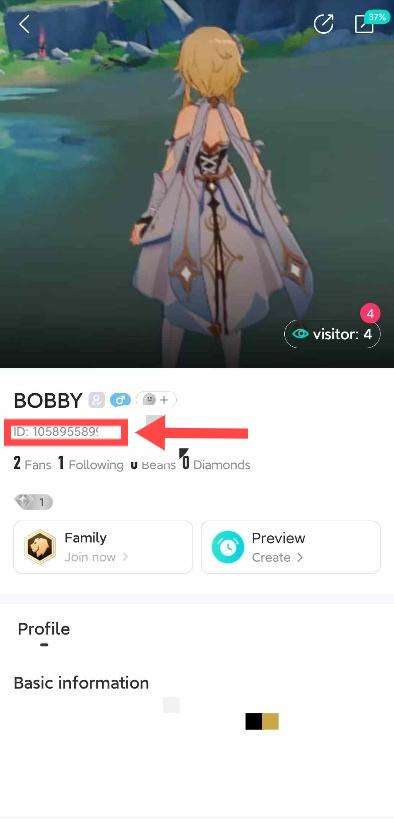ビゴライブ ID 表示