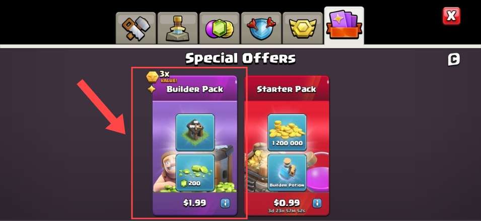 Clash of Clans Builder Pack product in shop