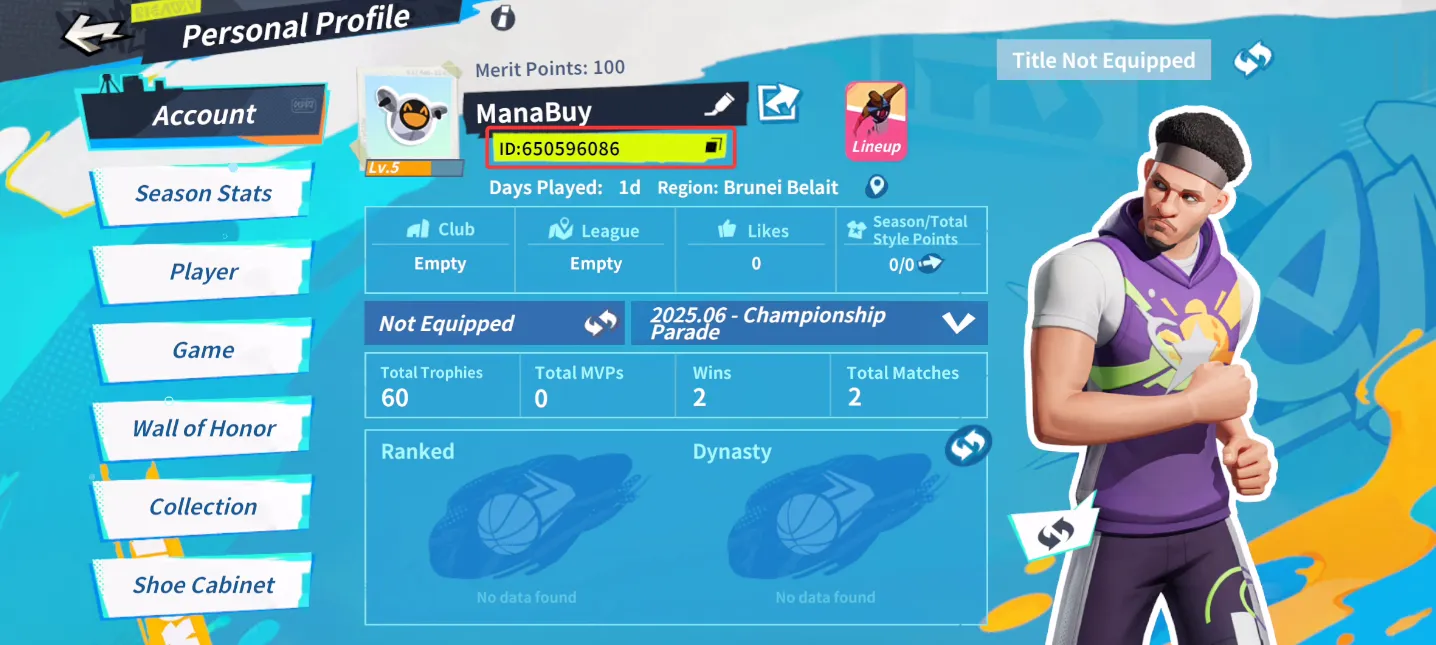 Comment trouver l’UID Dunk City Dynasty dans l’écran de profil