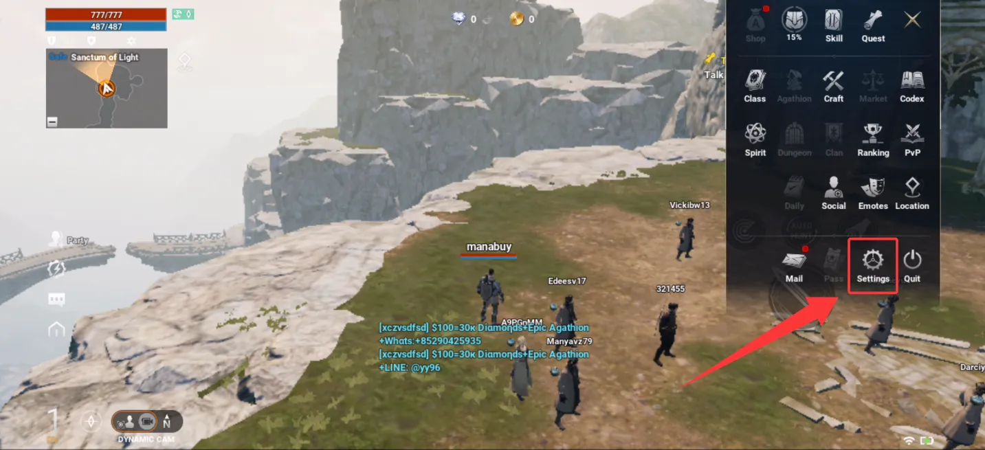 Paramètres Lineage2M