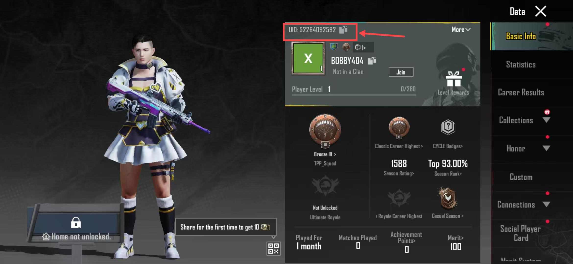 PUBG MOBILE's UID interface