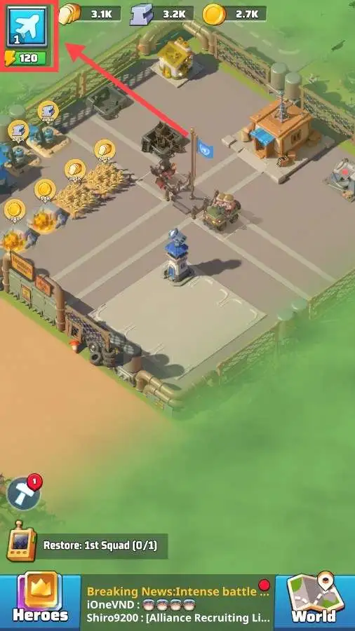 Last War Survival avatar button in top left corner