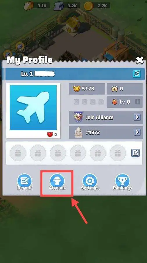 Last War Survival Account button