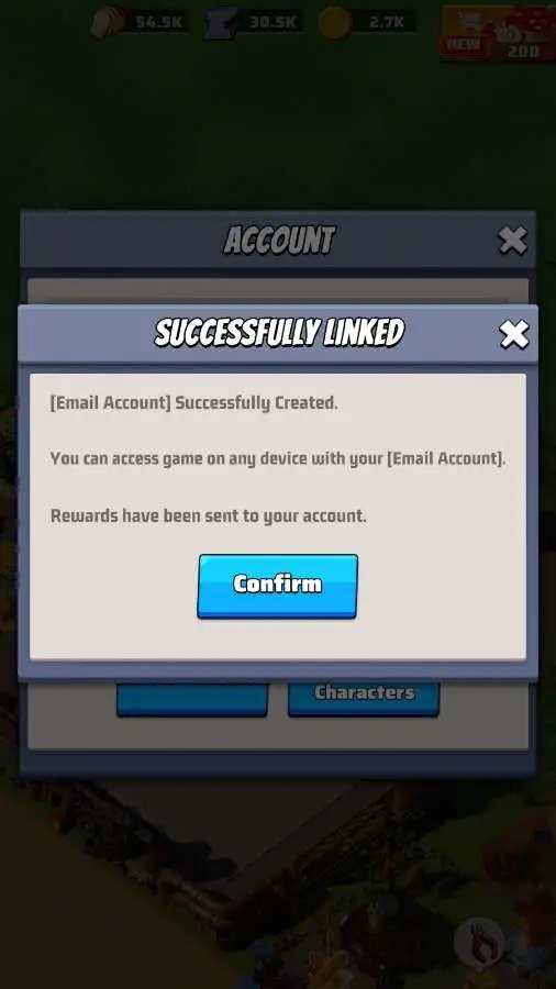 Last War Survival email linking confirm button